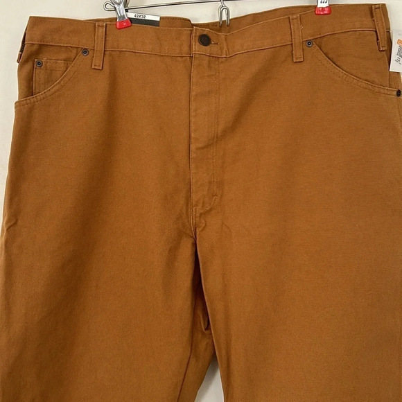 Dickies Carpenter jeans relaxed fit straight leg size 42 x 32 brown tool pockets - Picture 7 of 7
